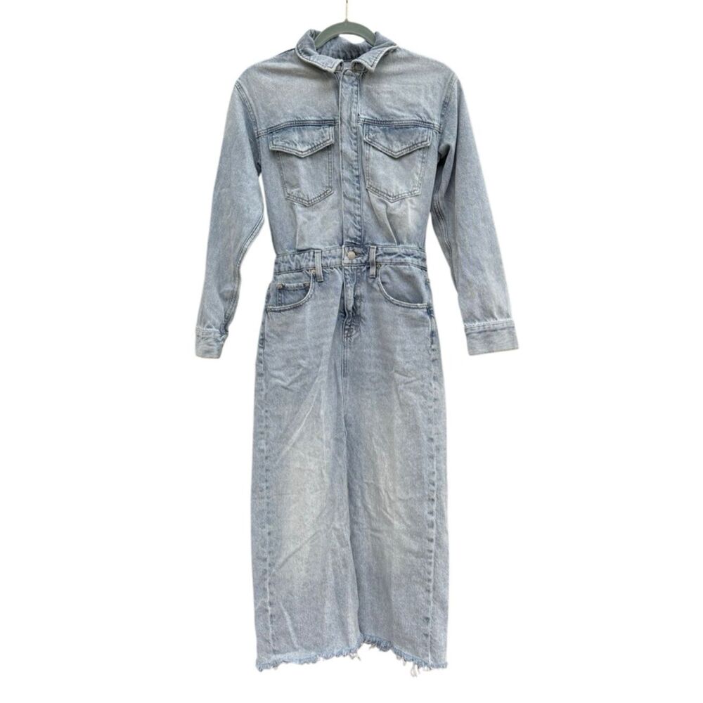 Pistola Women's Amira Midi 100% Cotton Jean Dress in Riviera Size XS - Picture 7 of 11